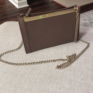 Taupe Foley + Corinna crossbody/clutch